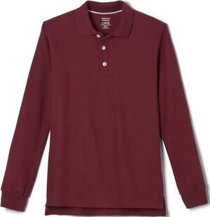 NEW! French Toast 4T Long Sleeve Pique Polo Shirt Burgundy